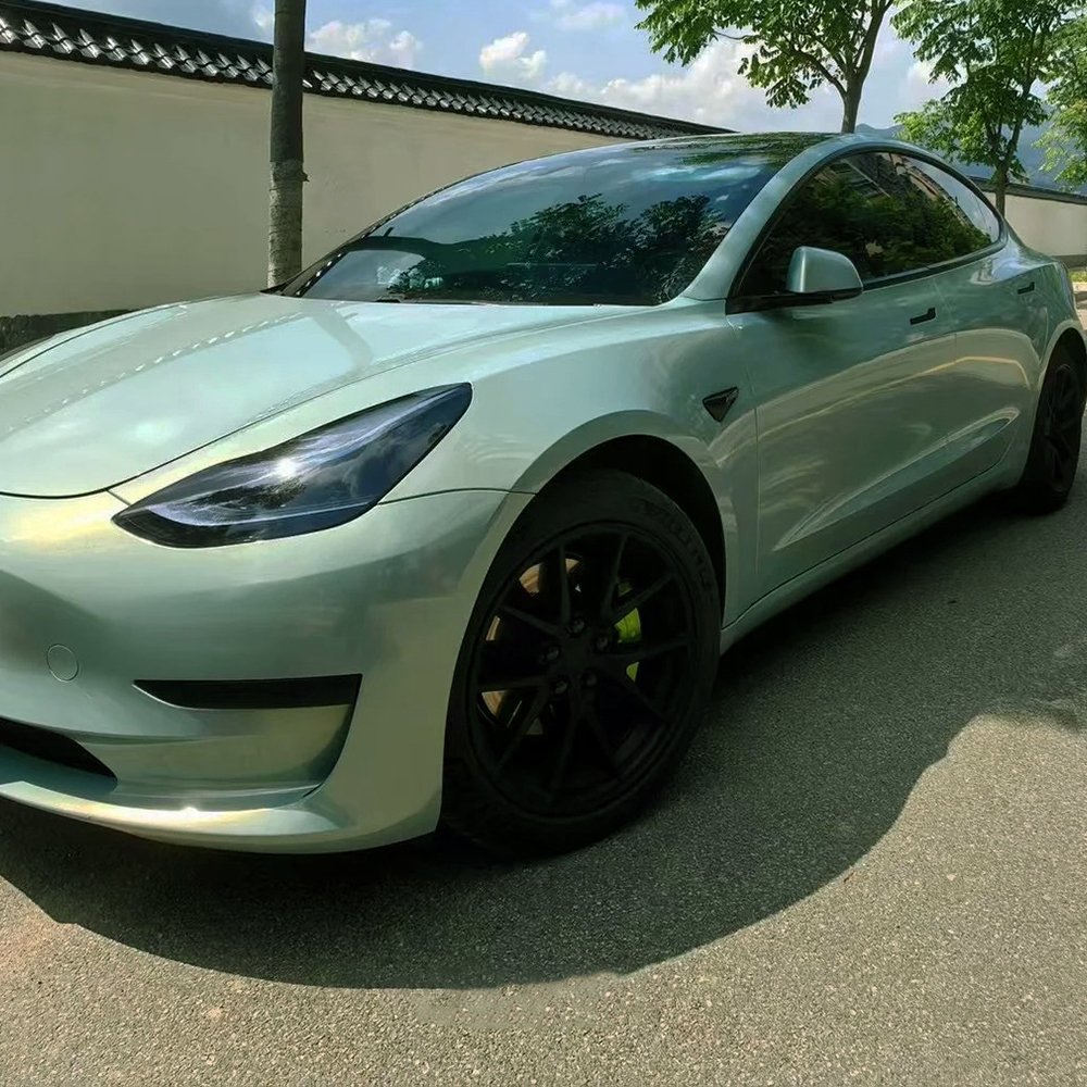 Car Vinyl Wrap Film Mica Green - مراجعة Air Bubble Remover وسعره
