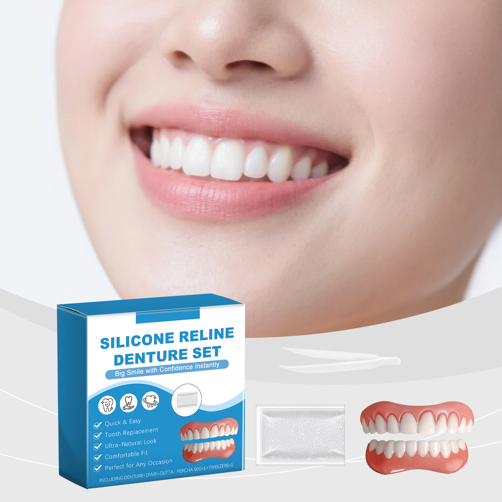 Denture Full Set Over Gums Kit - مراجعة Full Cover Adhesive وسعره