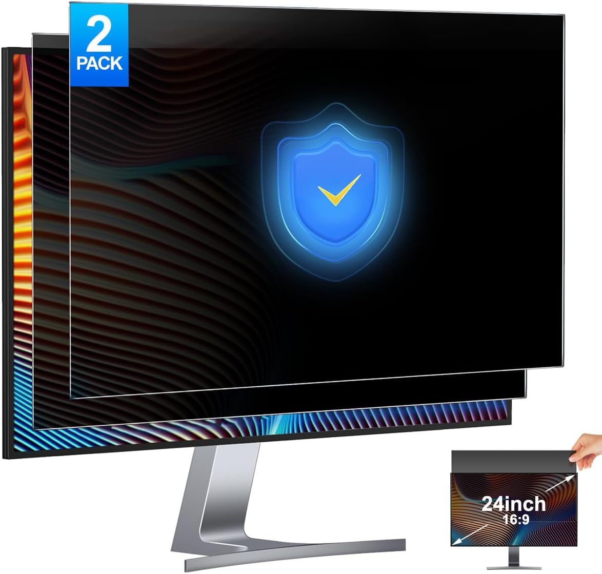 2 Pack 24 Inch Computer Privac - مراجعة Privacy Filter 2Pack وسعره