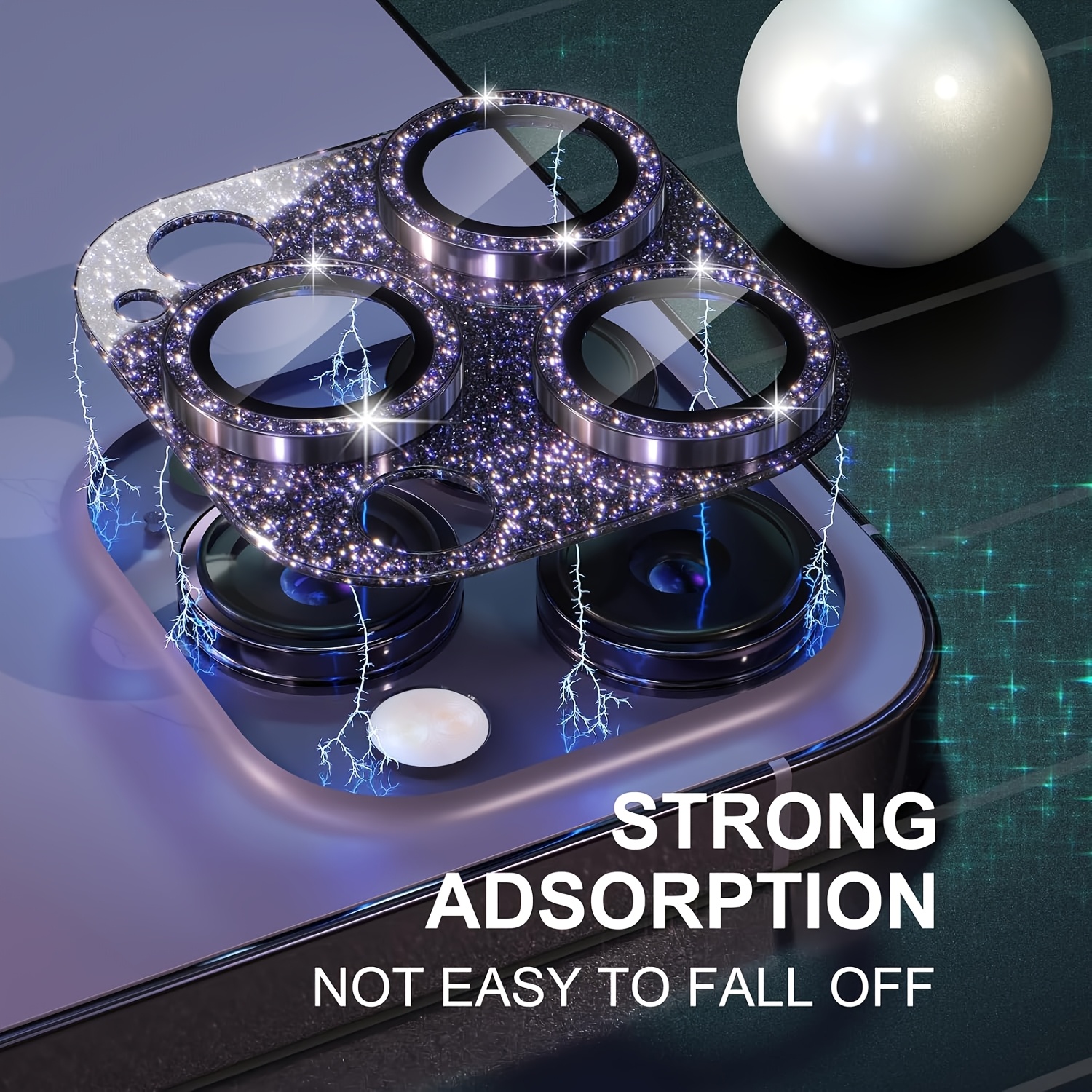 1 Pcs Glitter-Purple Camera Le - مراجعة Tempered Glass Screen 9H وسعره