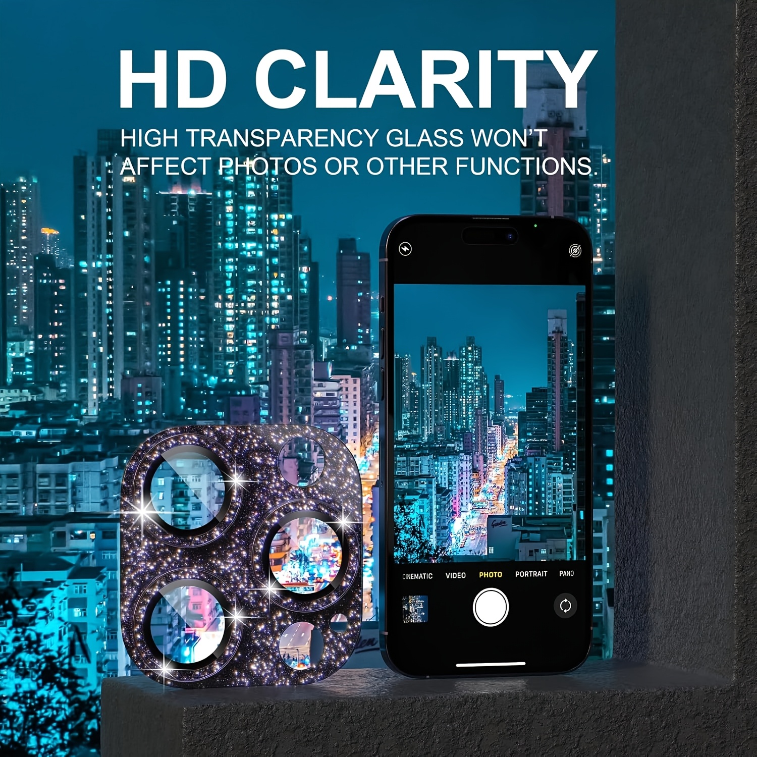1 Pcs Glitter-Purple Camera Le - مراجعة Tempered Glass Screen 9H وسعره