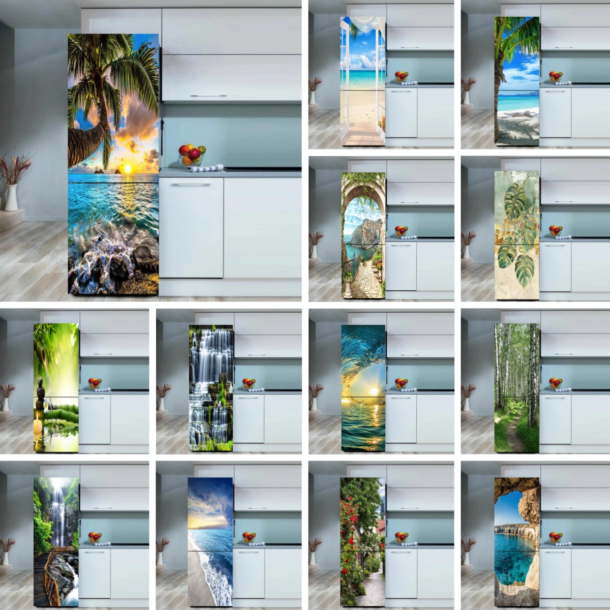 Seaside Beach Fridge Sticker D - مراجعة Full Cover Adhesive وسعره