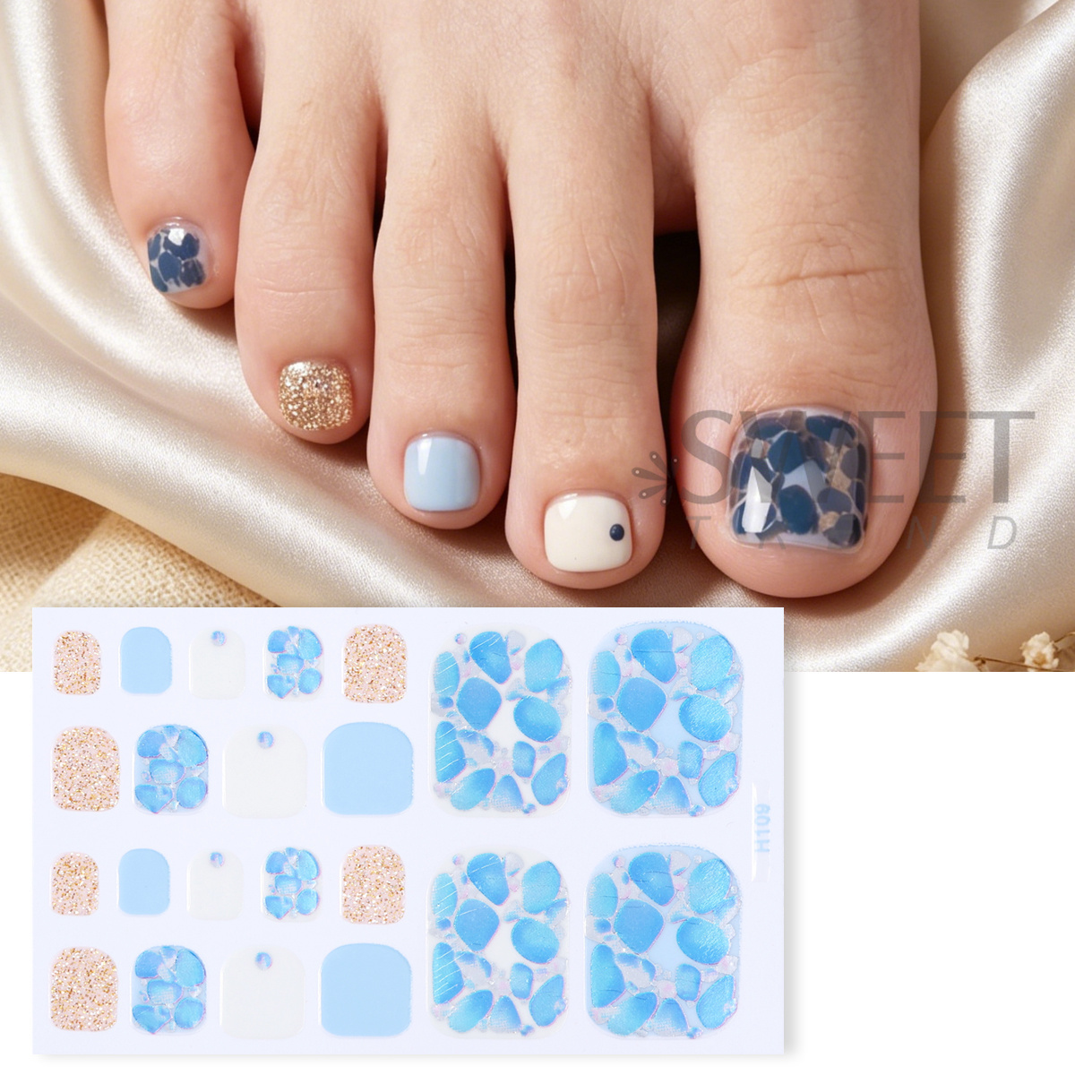 5pcs Elegant Rhinestone Design - مراجعة Full Cover Adhesive وسعره