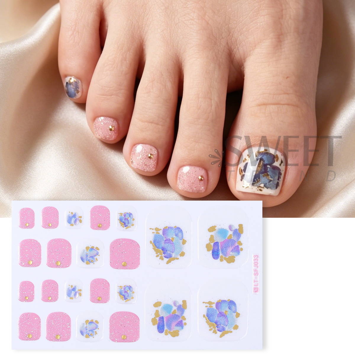 5pcs Elegant Rhinestone Design - مراجعة Full Cover Adhesive وسعره