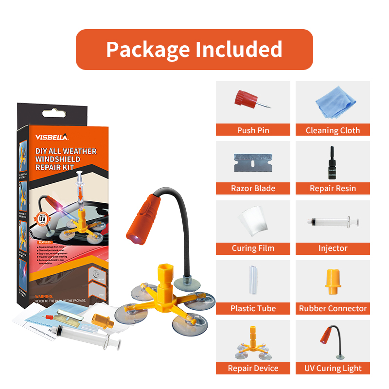Visbella Car Windshield Repair - مراجعة Liquid Uv Glue Kit وسعره