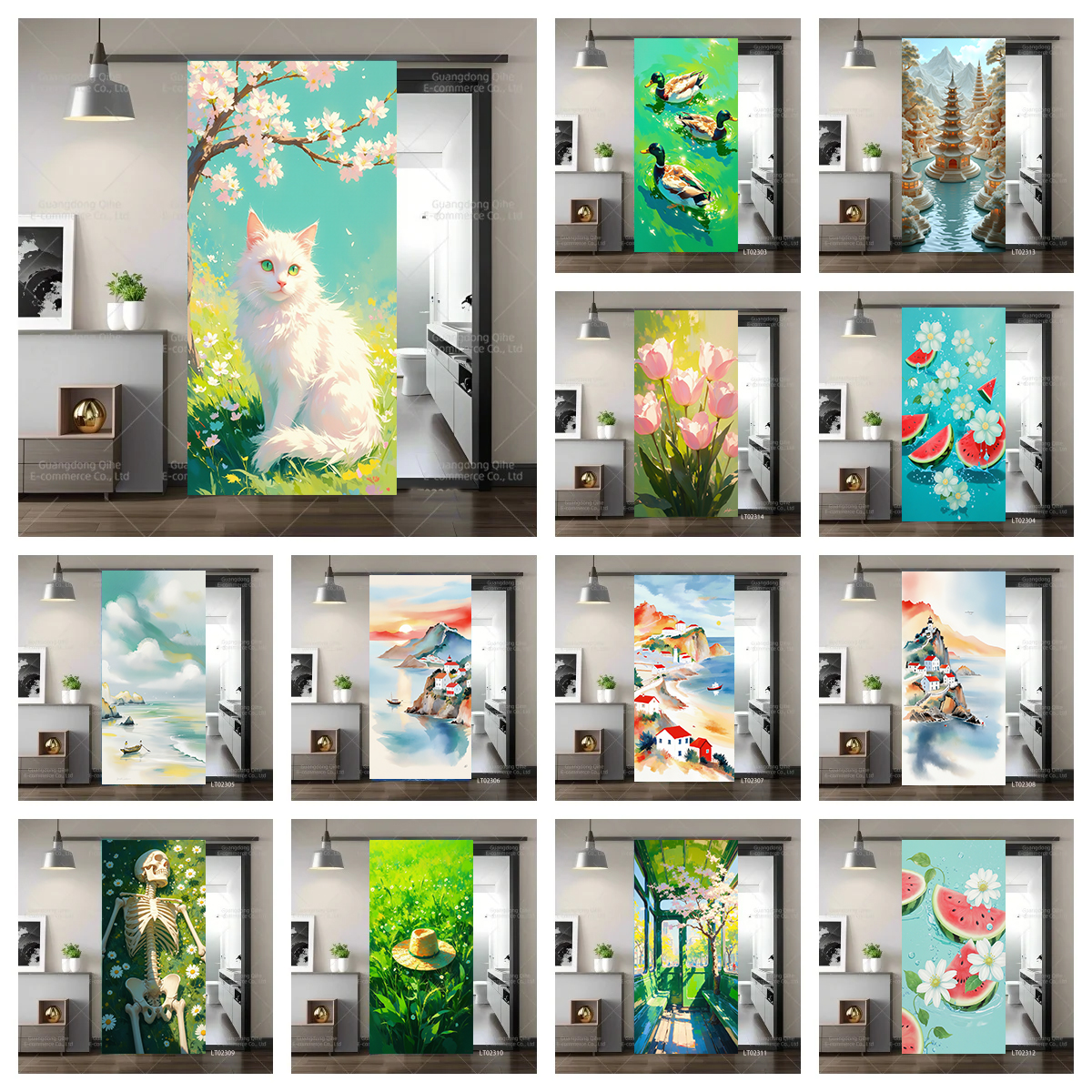 Tulip Cat Cherry Blossom Scene - مراجعة Full Cover Adhesive وسعره