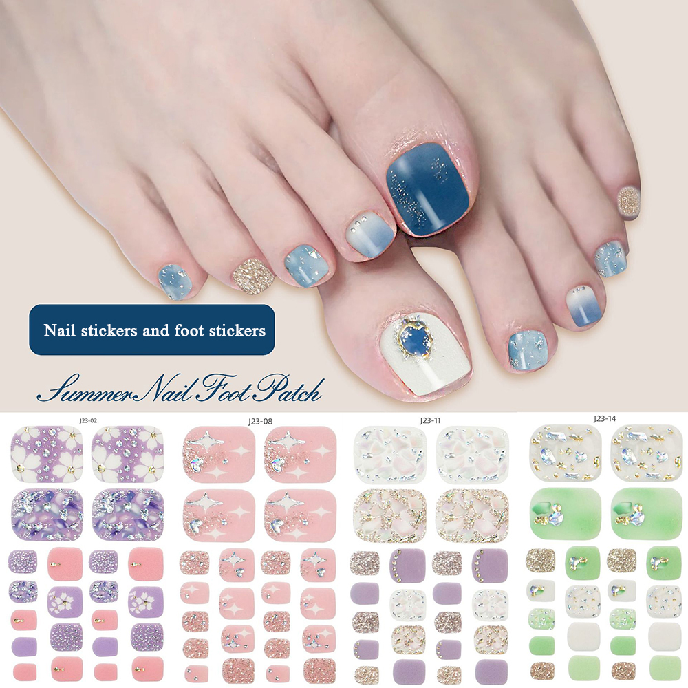 22tips/Sheet Toe Nail Stickers - مراجعة Full Cover Adhesive وسعره
