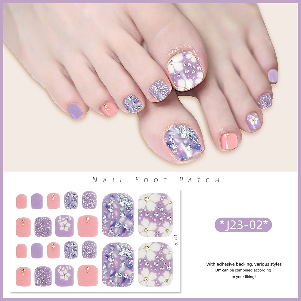 22tips/Sheet Toe Nail Stickers - مراجعة Full Cover Adhesive وسعره