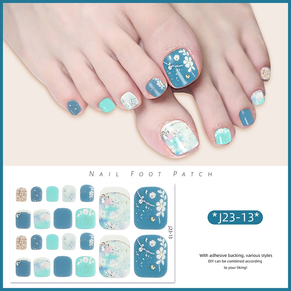 22tips/Sheet Toe Nail Stickers - مراجعة Full Cover Adhesive وسعره