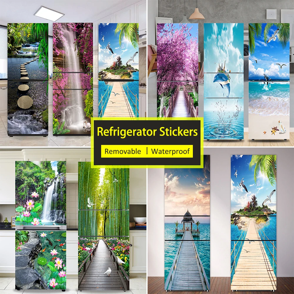 Seaside Beach Fridge Sticker F - مراجعة Full Cover Adhesive وسعره