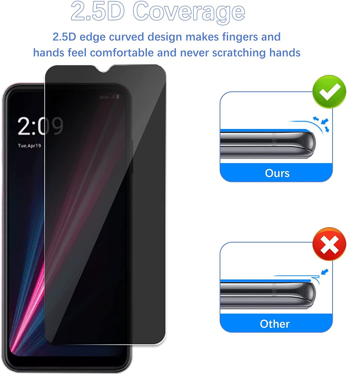 [2 Pack]Fit TCL 40 SE Privacy  - مراجعة Privacy Filter 2Pack وسعره