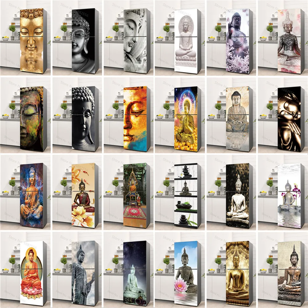 Buddha Art Vinyl Fridge Sticke - مراجعة Full Cover Adhesive وسعره