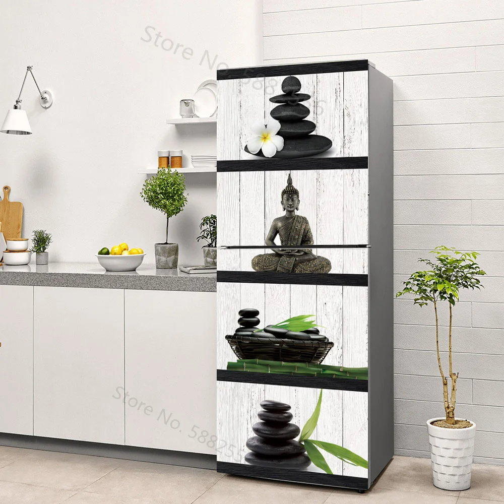 Buddha Art Vinyl Fridge Sticke - مراجعة Full Cover Adhesive وسعره
