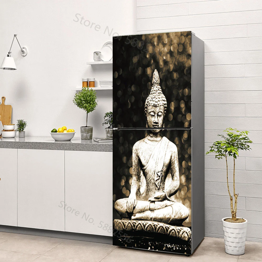 Buddha Art Vinyl Fridge Sticke - مراجعة Full Cover Adhesive وسعره