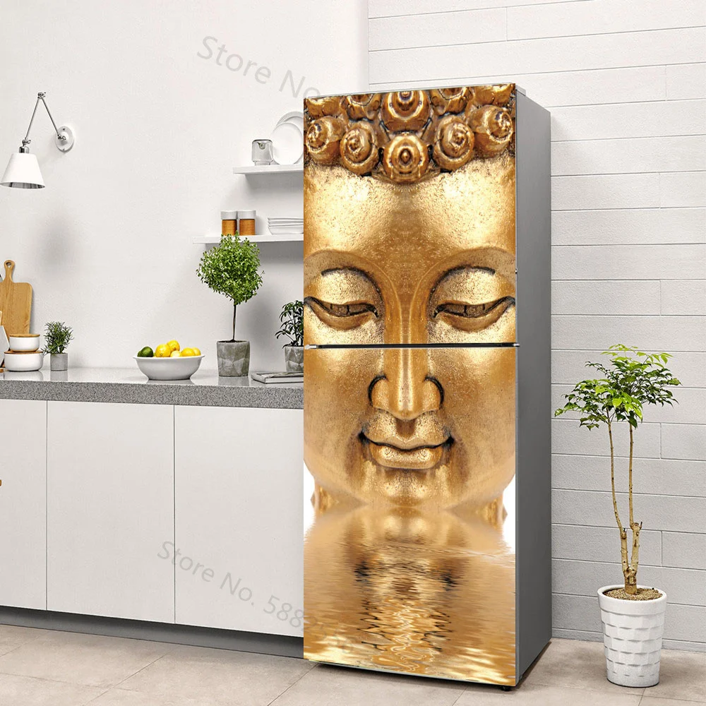 Buddha Art Vinyl Fridge Sticke - مراجعة Full Cover Adhesive وسعره