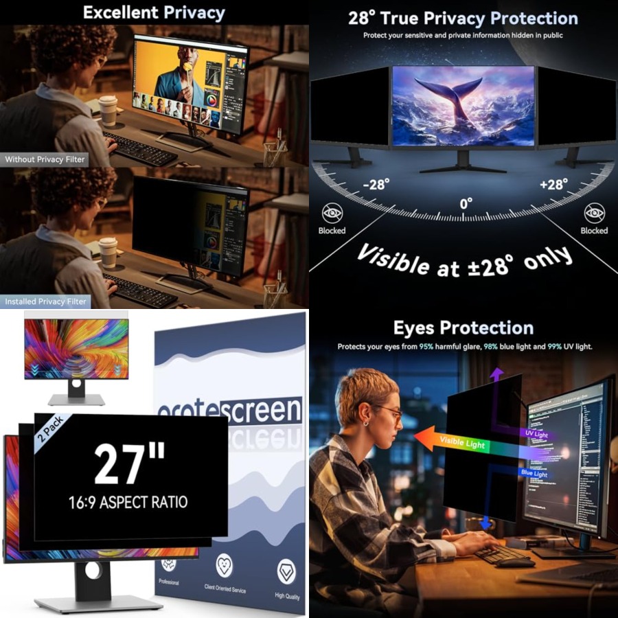 [2 Pack] Computer Privacy Scre - مراجعة Privacy Filter 2Pack وسعره