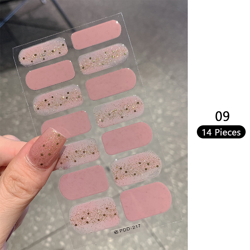Baking-free Pink Nail Stickers - مراجعة Full Cover Adhesive وسعره