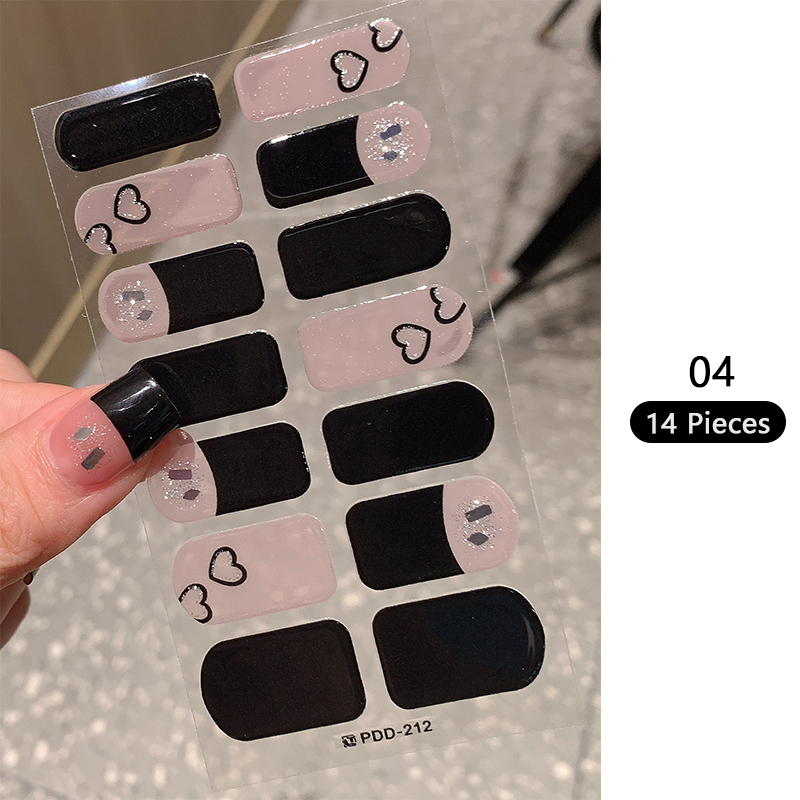 Baking-free Pink Nail Stickers - مراجعة Full Cover Adhesive وسعره