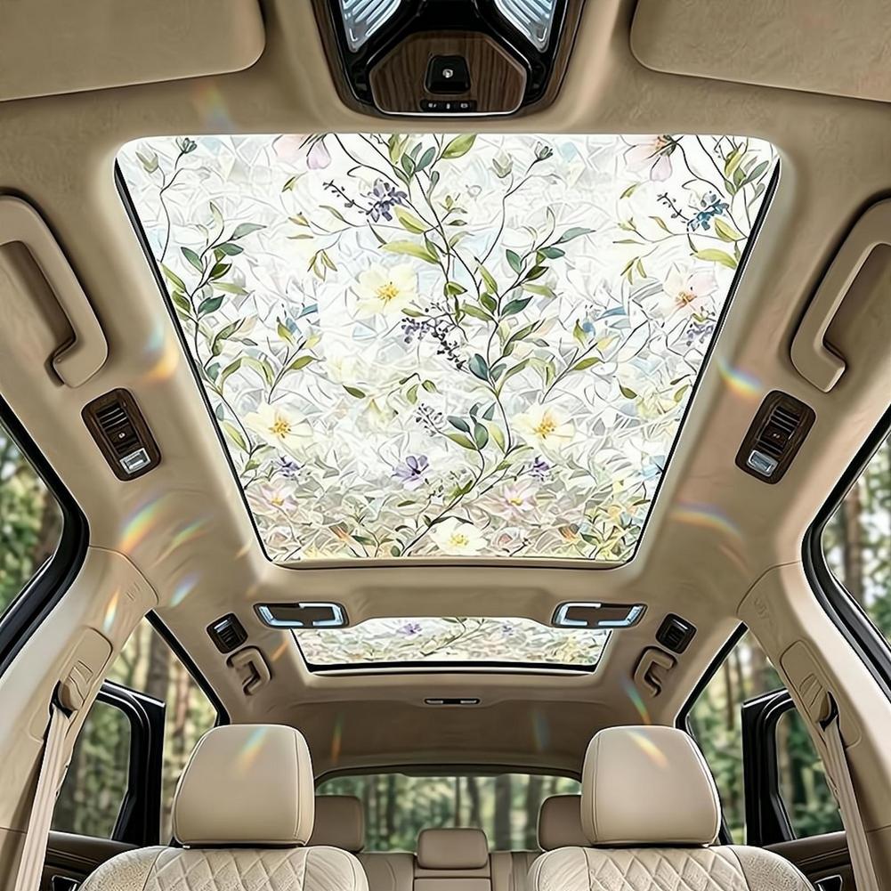 Floral Stained Glass Car Sunro - مراجعة Privacy Screen Protector وسعره
