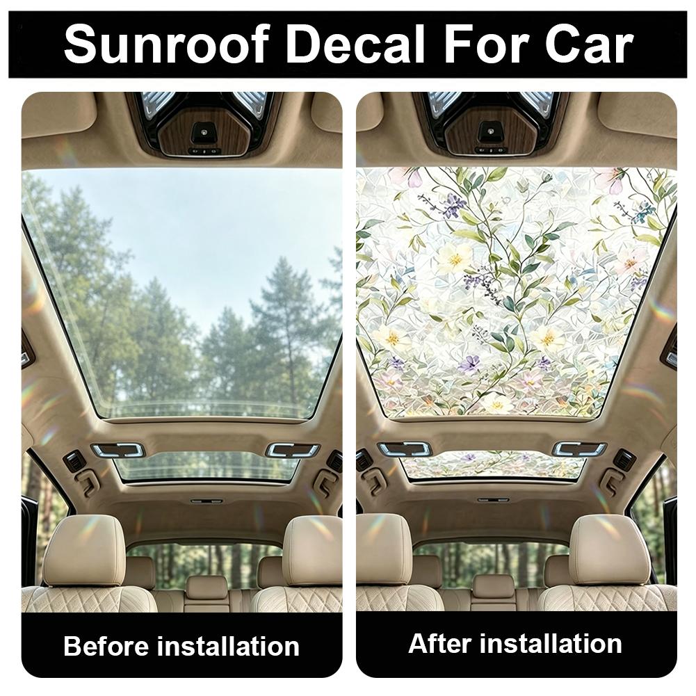 Floral Stained Glass Car Sunro - مراجعة Privacy Screen Protector وسعره