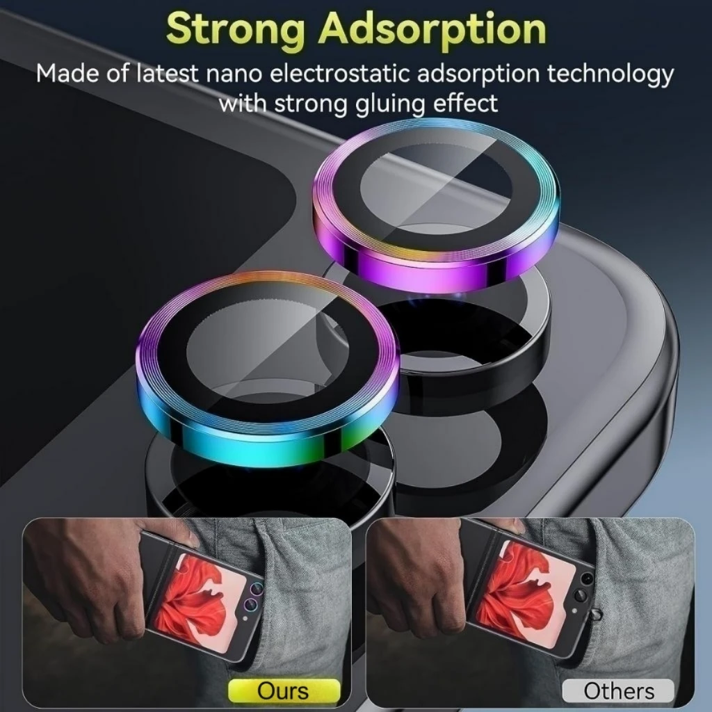 Metal Camera Lens Protector Fo - مراجعة Tempered Glass Screen 9H وسعره