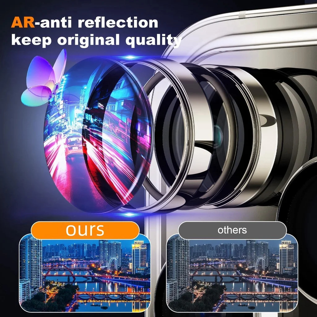 3Pcs Metal Camera Lens Protect - مراجعة Tempered Glass Screen 9H وسعره